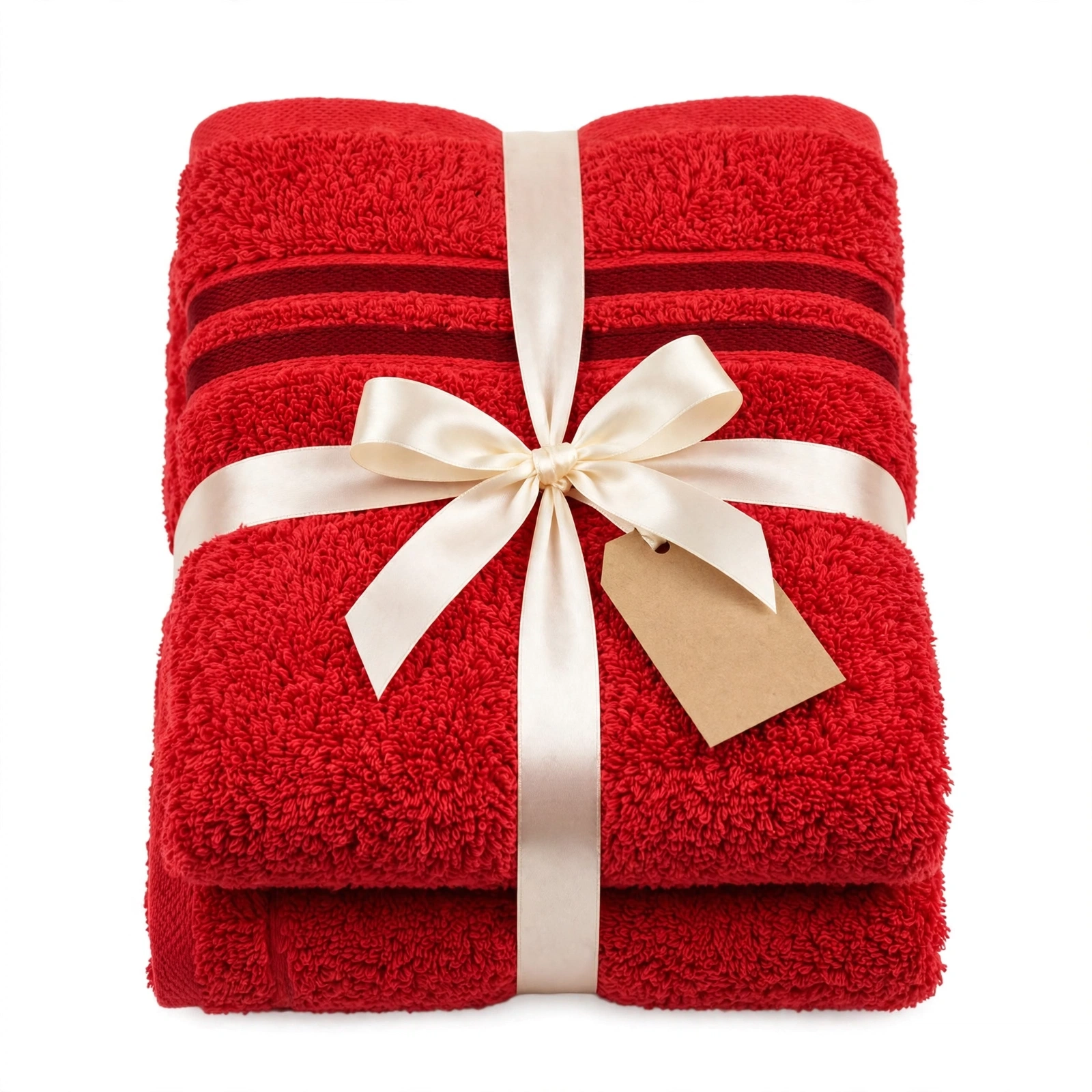 LUXURY TOWEL 2 Piece Set Red Hotel Quality Bath Towels Shower Bathroom